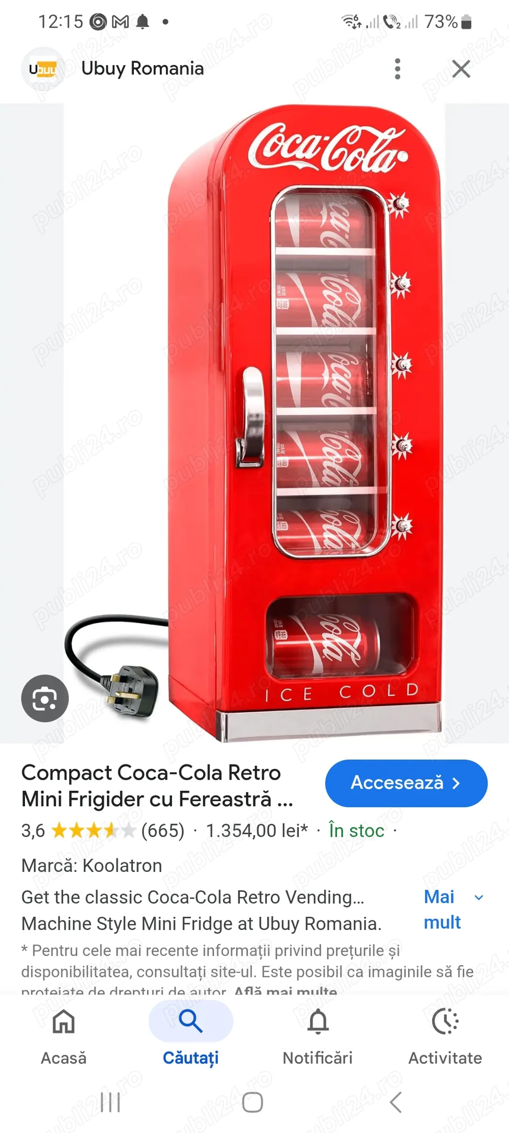 Mini Frigider Pentru Doze  12V   2,20V