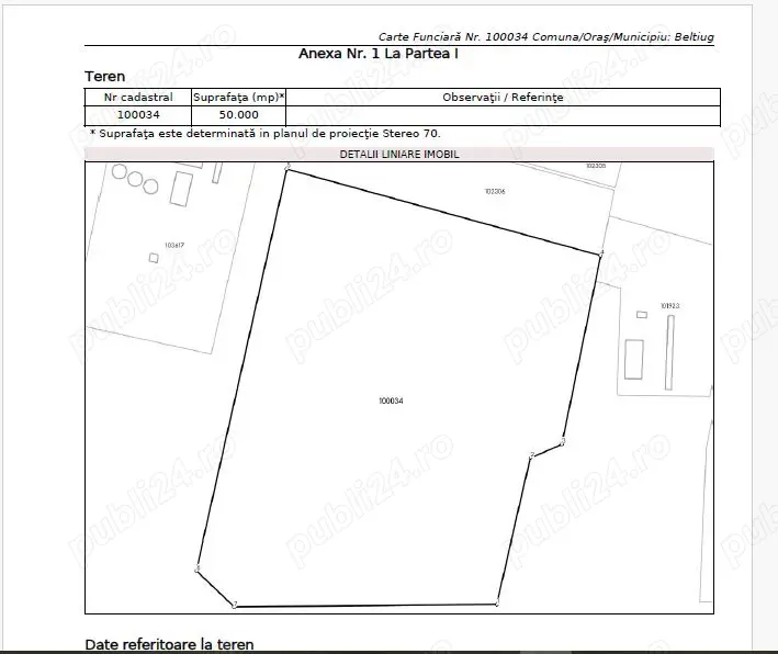 Teren extravilan Ratesti Drum European - Beltiug, jud Satu Mare