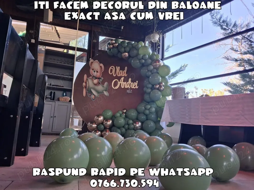 Aranjamente botez cristelnita Arcada baloane Photocorner Decor baloane