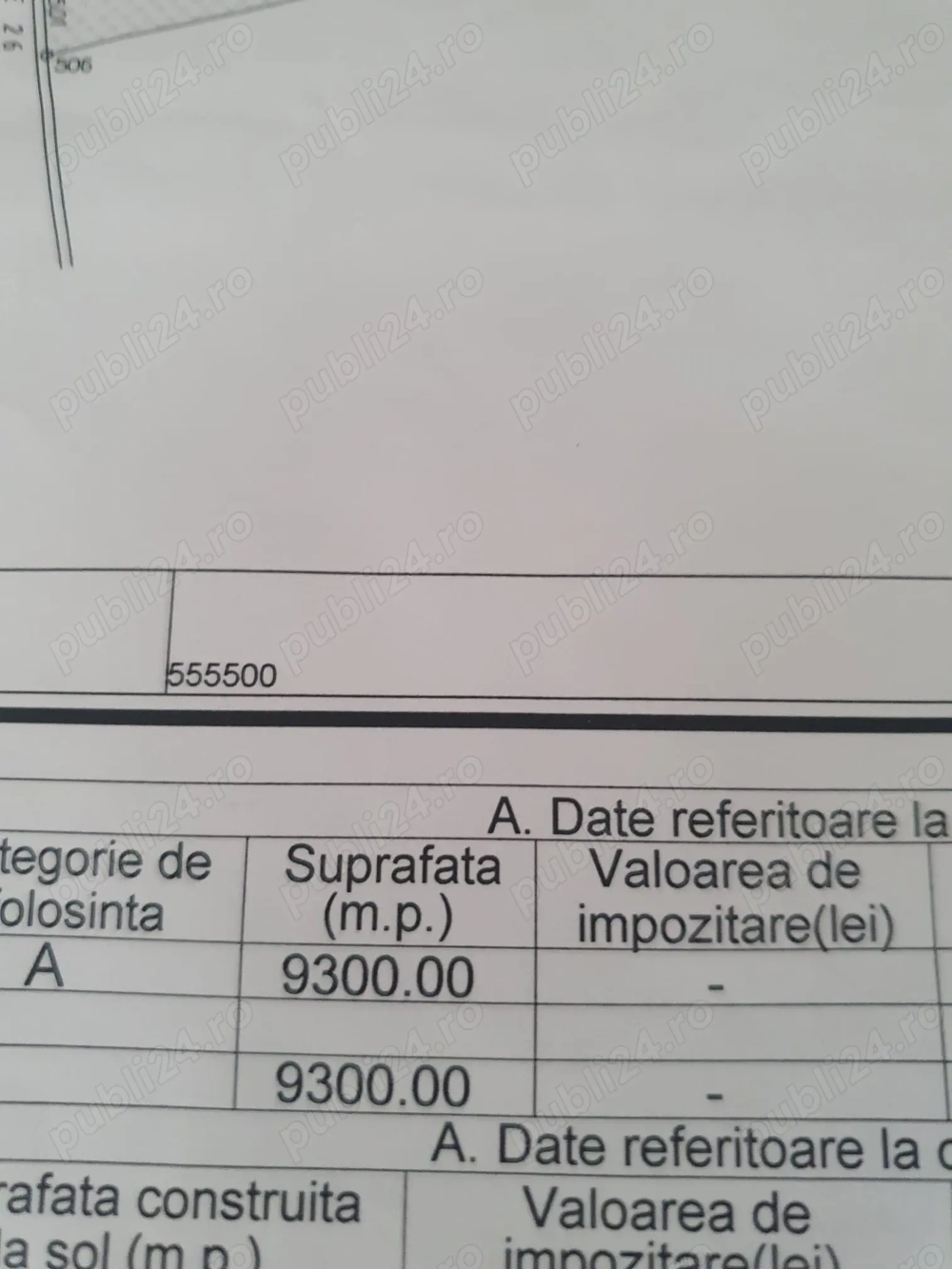 Teren 9300 mp Izvor   Tărlungeni, front 45 m, acte la zi