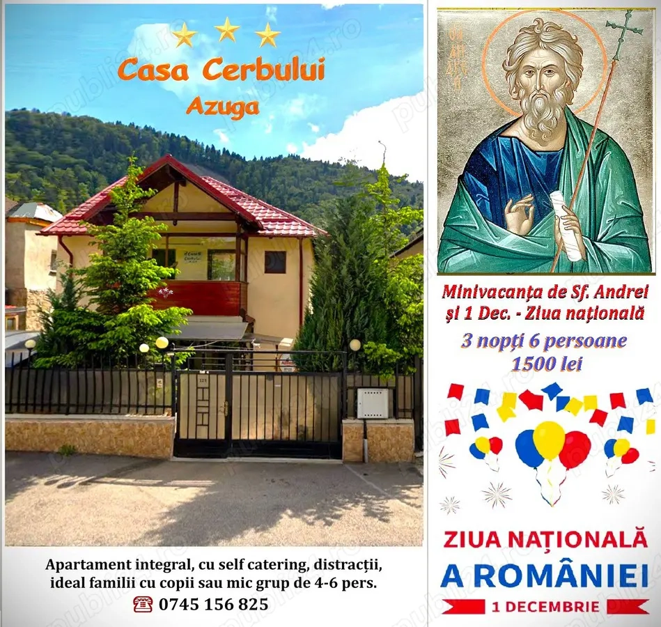 Cazare vilă munte apart. atestat 3*** preț convenabil, max. 6 pers.