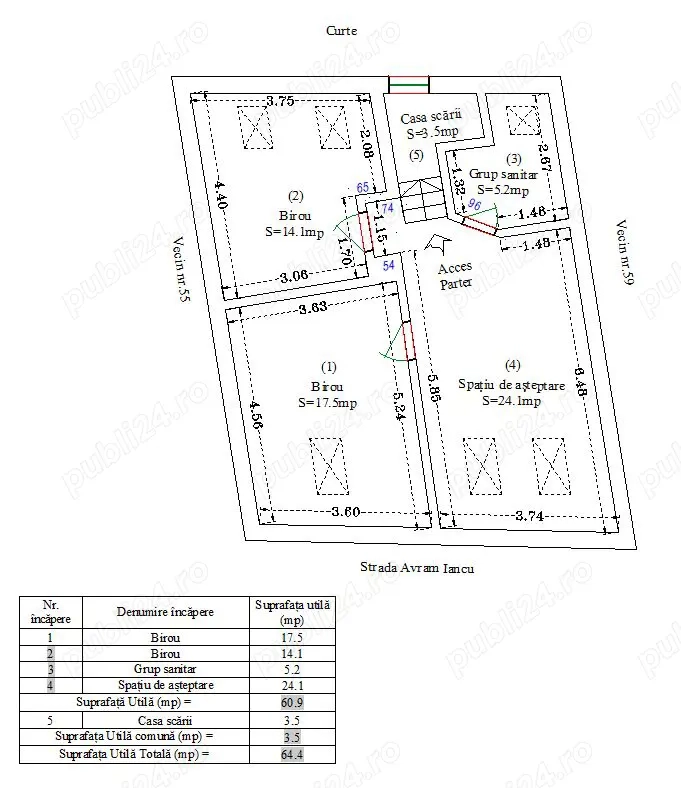 Inchiriez spatiu pentru activitati comerciale - 61mp