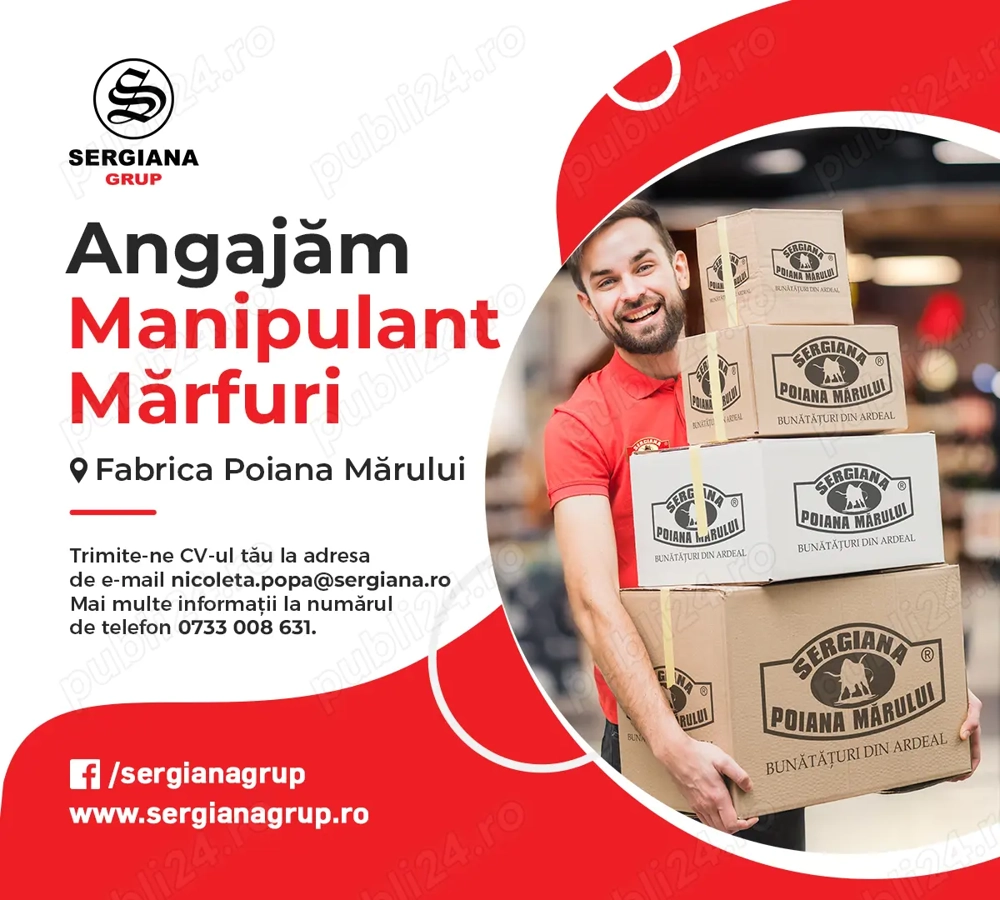 Manipulant mărfuri la fabrica din Poiana Mărului