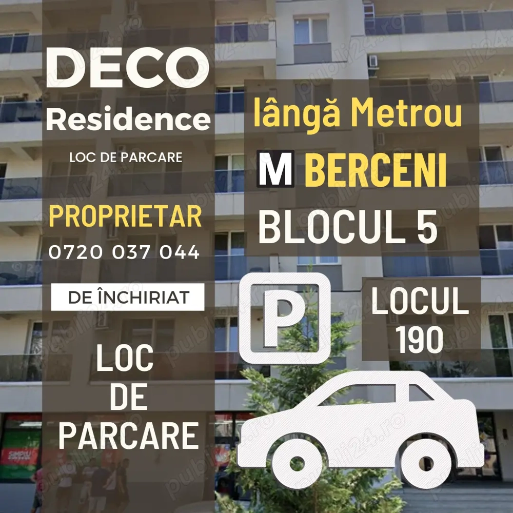 Loc de parcare de închiriat Deco Residence Popești Leordeni