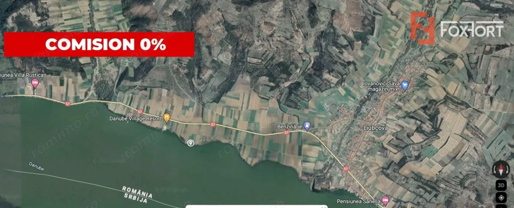 COMISION 0% Teren intravilan 1000mp cu iesire la Dunare in Liubcova - ID V5496