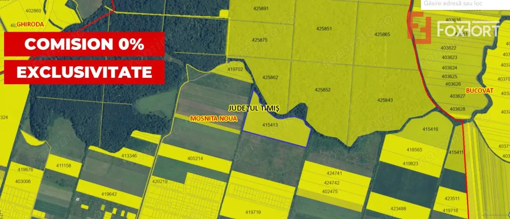 COMISION 0% Teren extravilan Mosnita in zona de Padurea Bistra - 66.667 mp