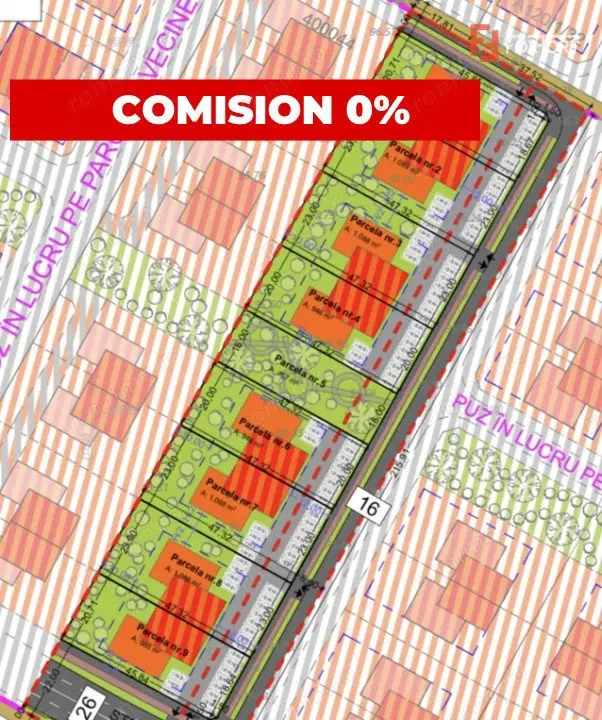 Parcela teren 1088 mp pentru bloc Giarmata Vii 