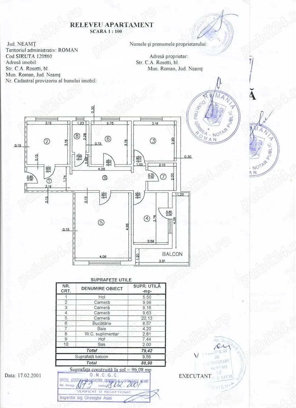 Vand apartament 4 camere 96mp, Decomandat