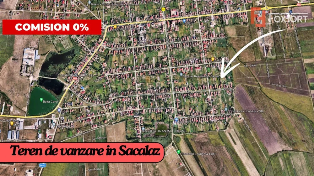 COMISION 0% Teren de vanzare, Sacalaz - Autorizatie de construire valabil
