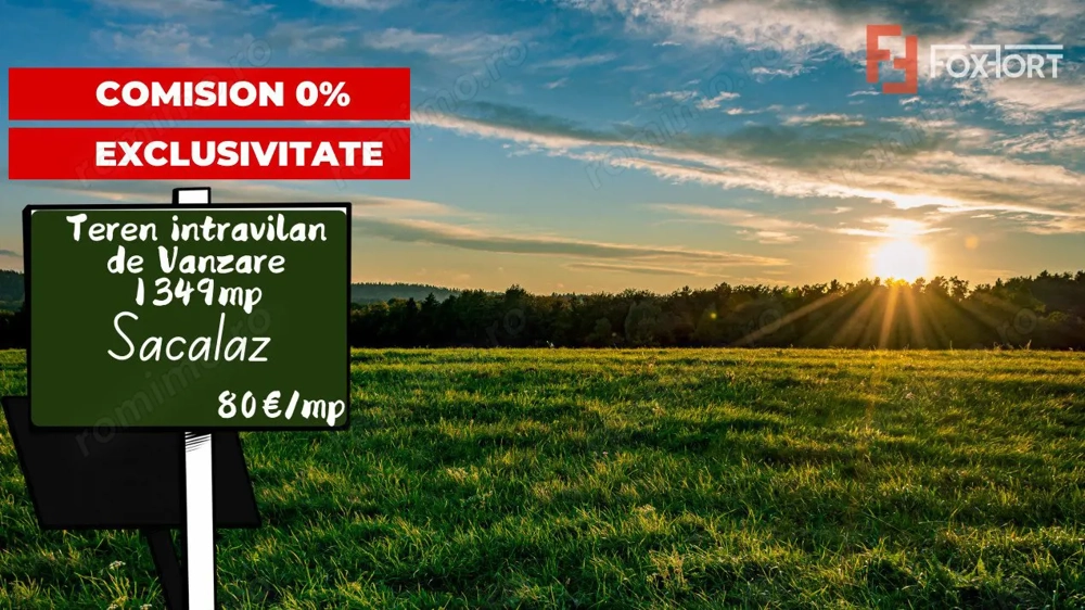 Teren intravilan 1349 mp, pretabil constructii, Sacalaz