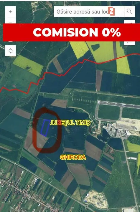 COMISION 0 % Teren extravilan 45.400 mp - Ghiroda, Aeroport COMISION 0 % Teren extravilan 45.400 mp - Ghiroda, Aeroport