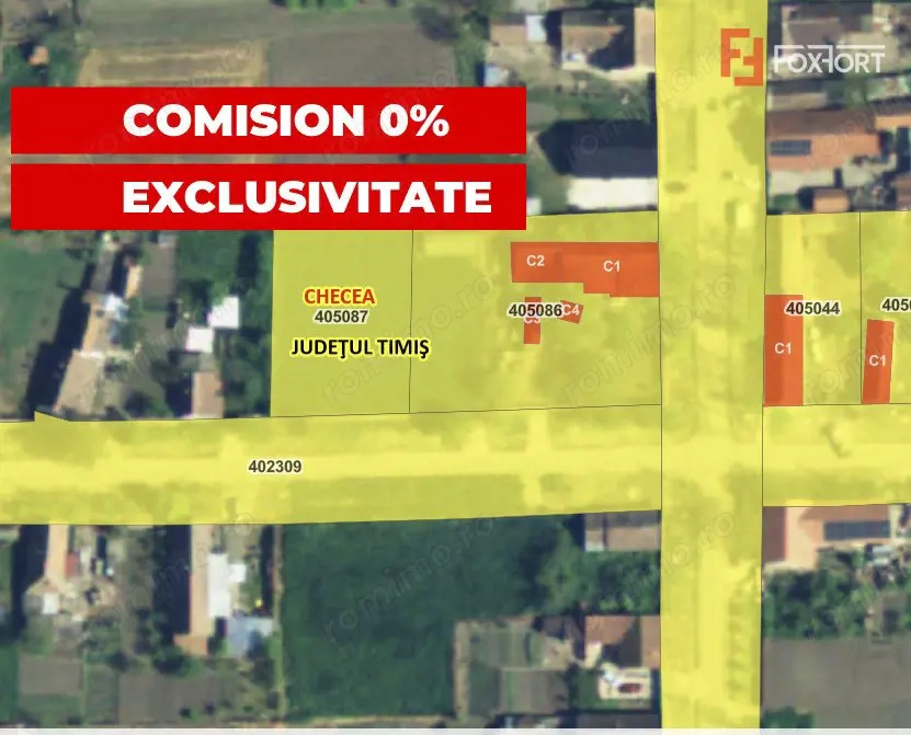 COMISION 0% Teren intravilan constructii, Checea - 1000 mp, asfalt, utilitati