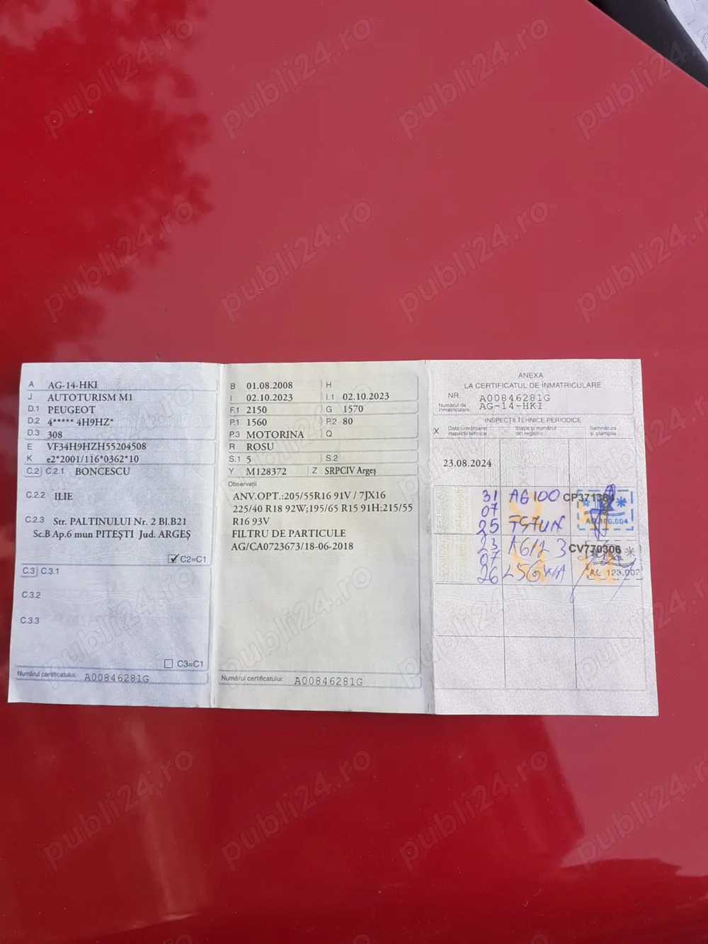 Vând Peugeot 308 an 2008 diesel