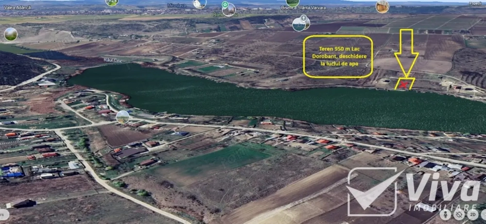 Lac Dorobanț, 950 mp teren, deschidere direct la lac