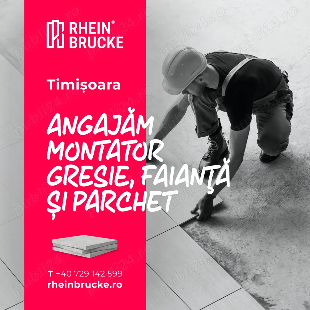 Angajăm montator gresie, faianță și parchet