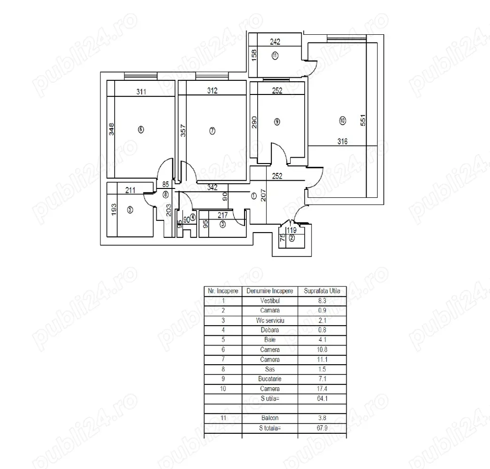 Ap. 3 amere Sebastian 68 mp Bloc 1984