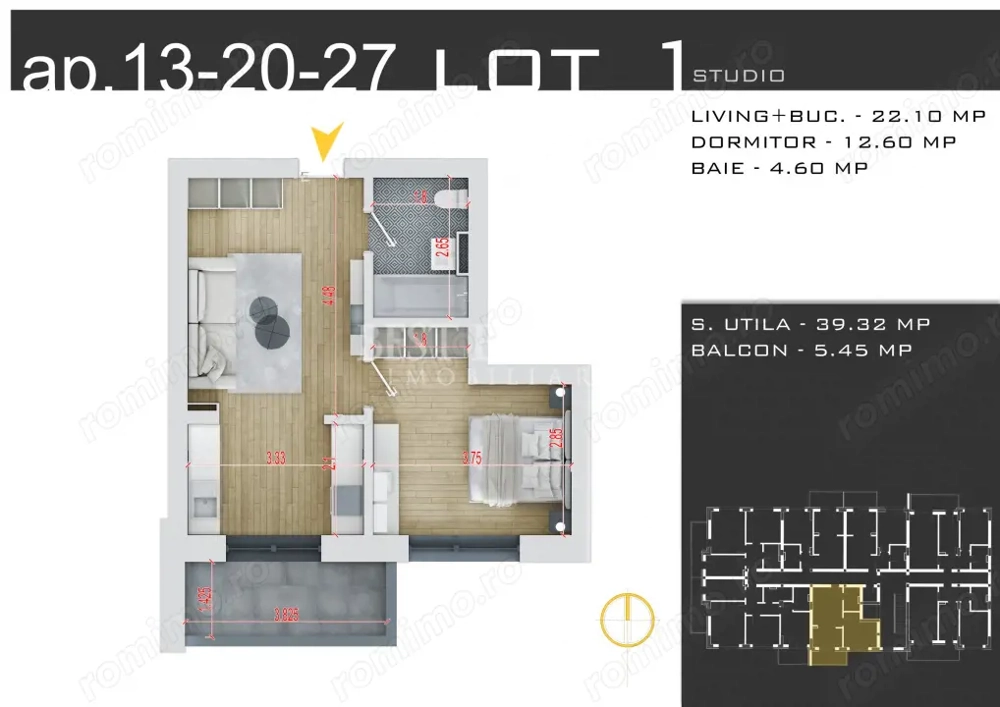2 Camere Ideal Investitie -Incalzire in pardoseala Parcare Bonus