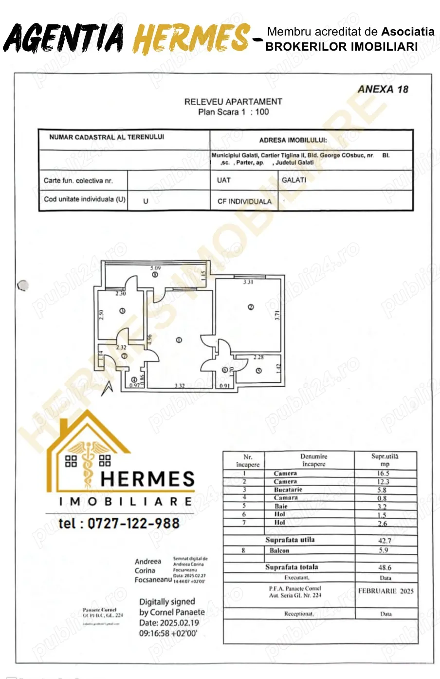 Ap. 2 camere semidecomandate, RENOVAT, PARTER , Tiglina 2, Cosbuc