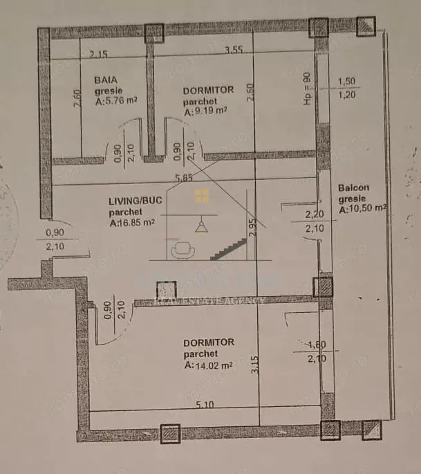Apartament 2 camere, etaj 1, Calea Turzii