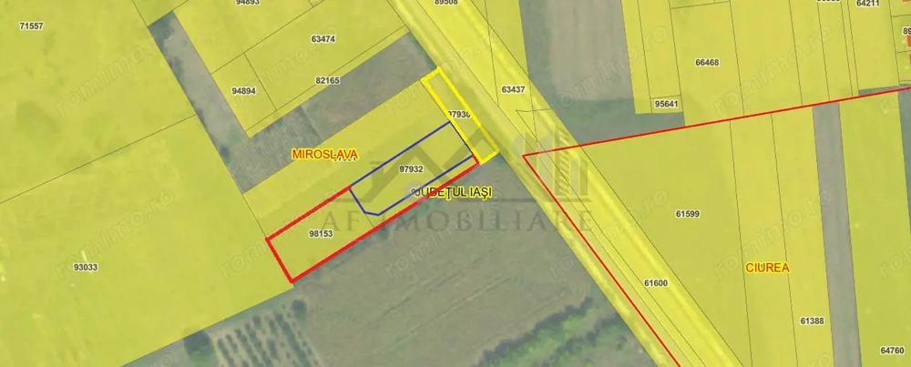 OCAZIE! Ciurbesti Miroslava teren 1500mp doua loturi intravilan la sos de centura