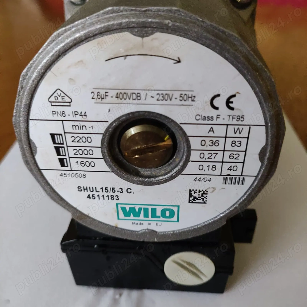 Wilo Shul 15 5-3 C 4511183 - pompa circulatie , recirculare , 1600 - 2200 rot  min , Ariston