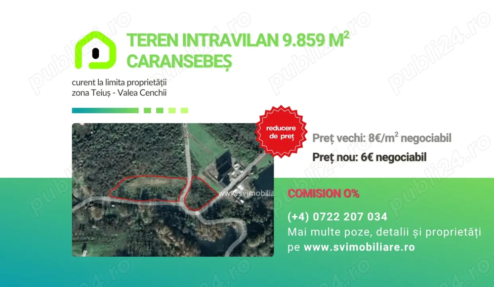 Comision 0 - Teren intravilan 9859 mp in Caransebes Zona Teius