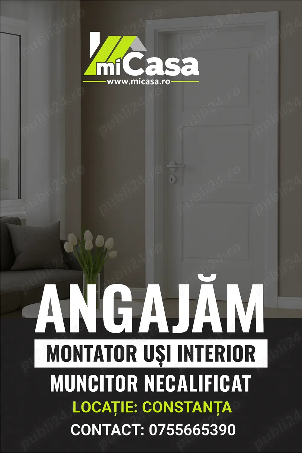 Angajam montatori usi si necalificati 