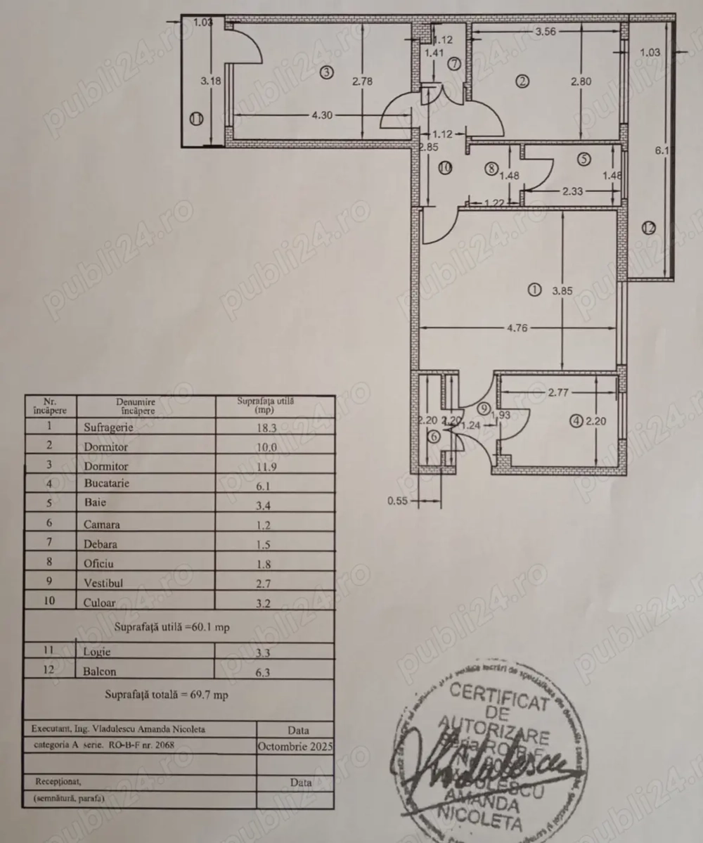Apartament 3 camere Favorit metrou