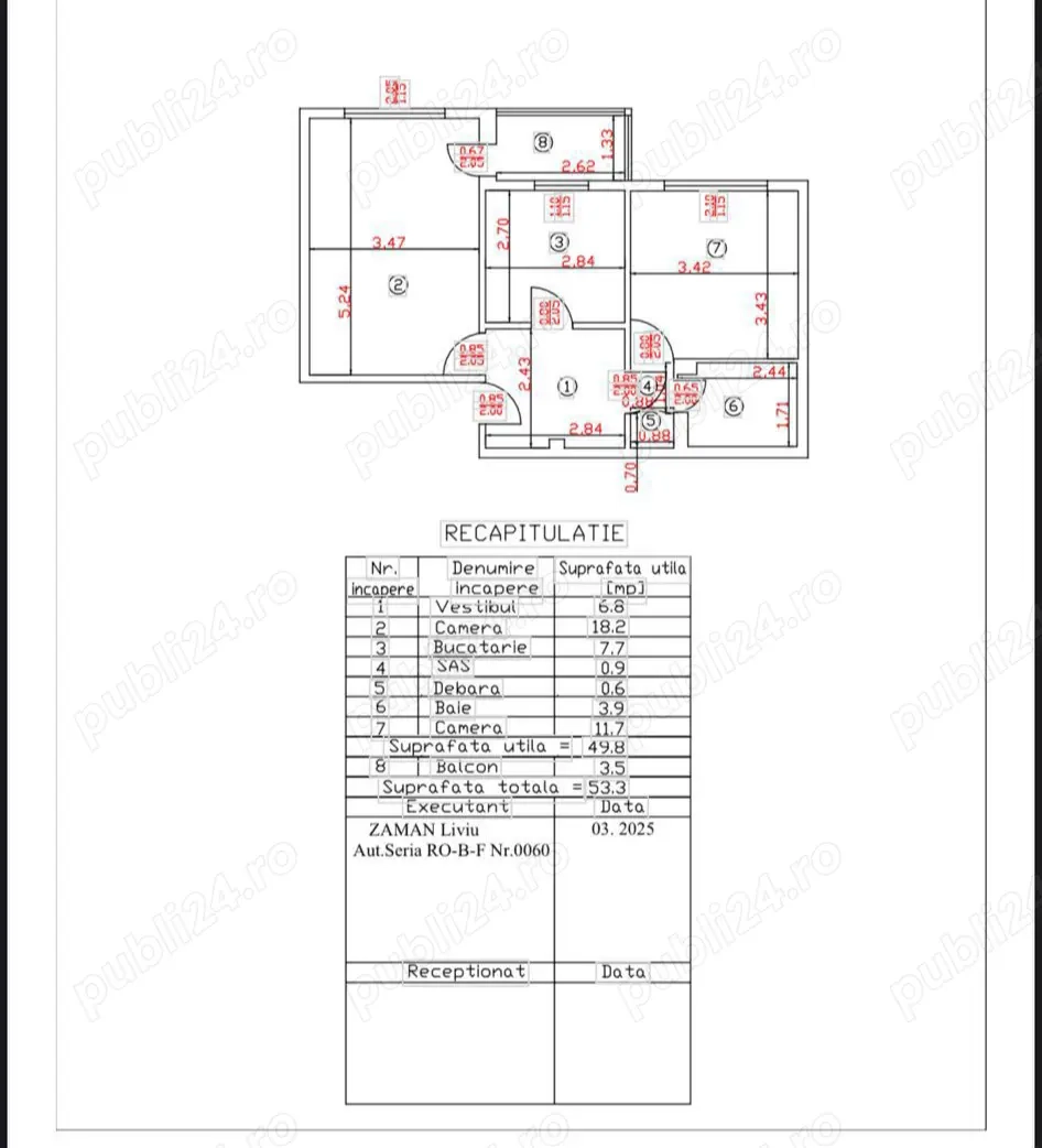 Vând apartament 2 camere cf 1 Petre Ispirescu Dunavăț 