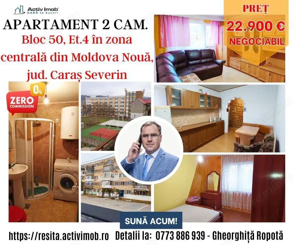 Apartament 2 Cam. Semidecomandate – Moldova Noua CS