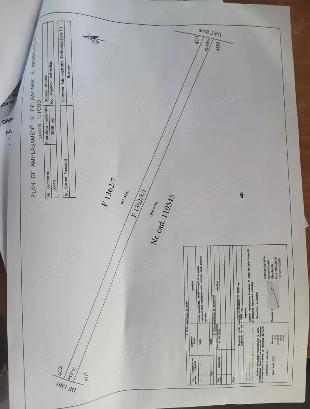 Teren de vânzare extravilan,Tohanu Nou Zărnești. 