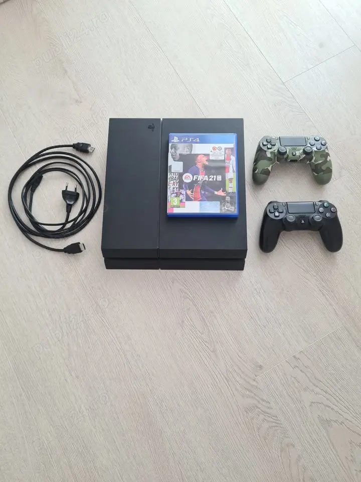 Consola Playstation 4 HDD 1 TB, cu 1 sau 2 controllere, cablurile si un Joc Fifa