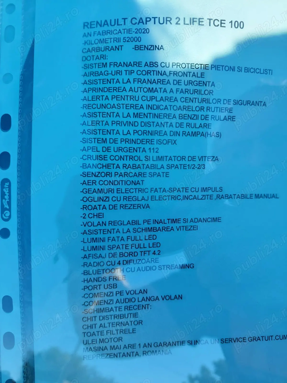 Schimb-Vand Renault Captur 2020