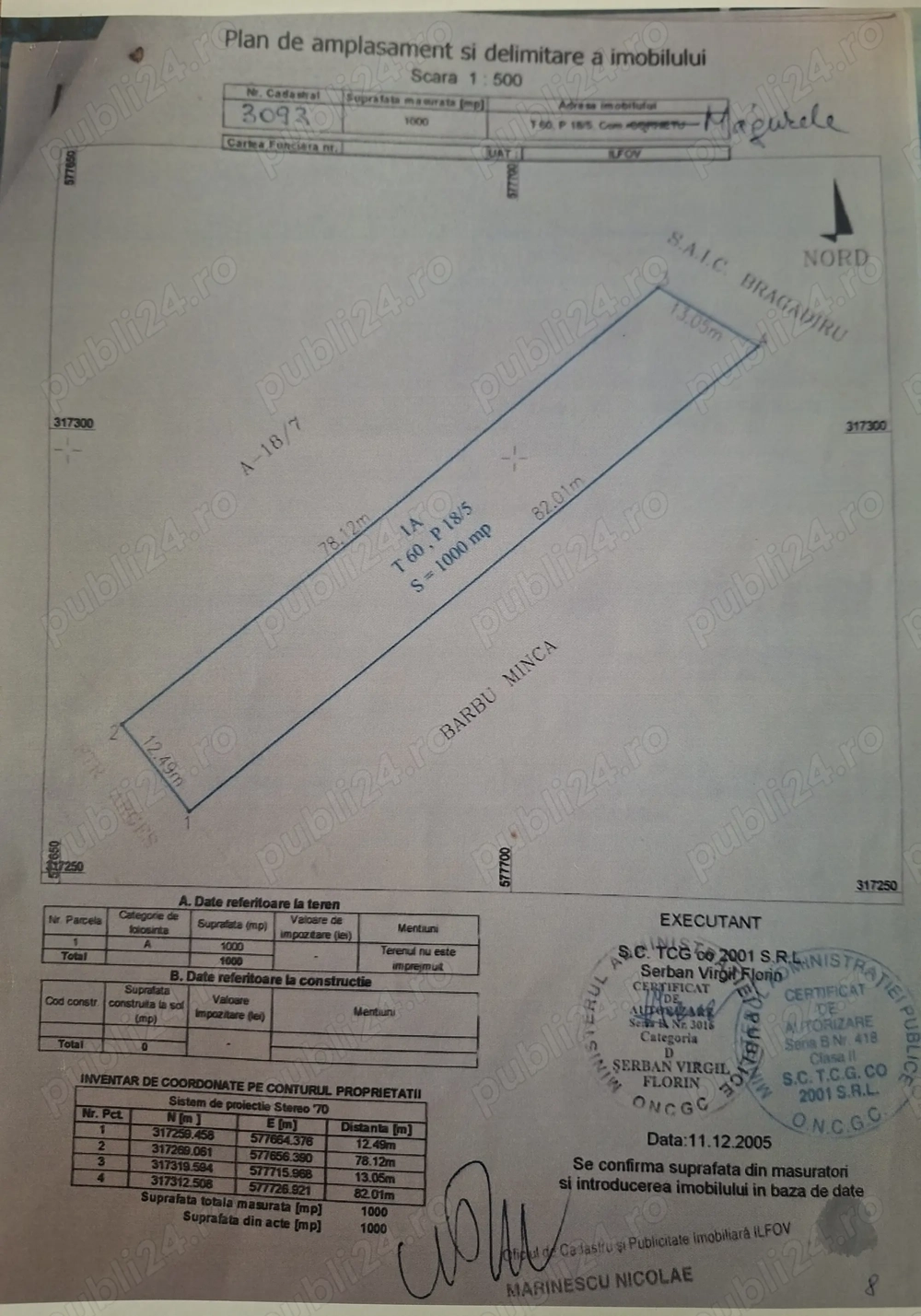 Teren intravilan în Com.Cornetu, jud.Ilfov