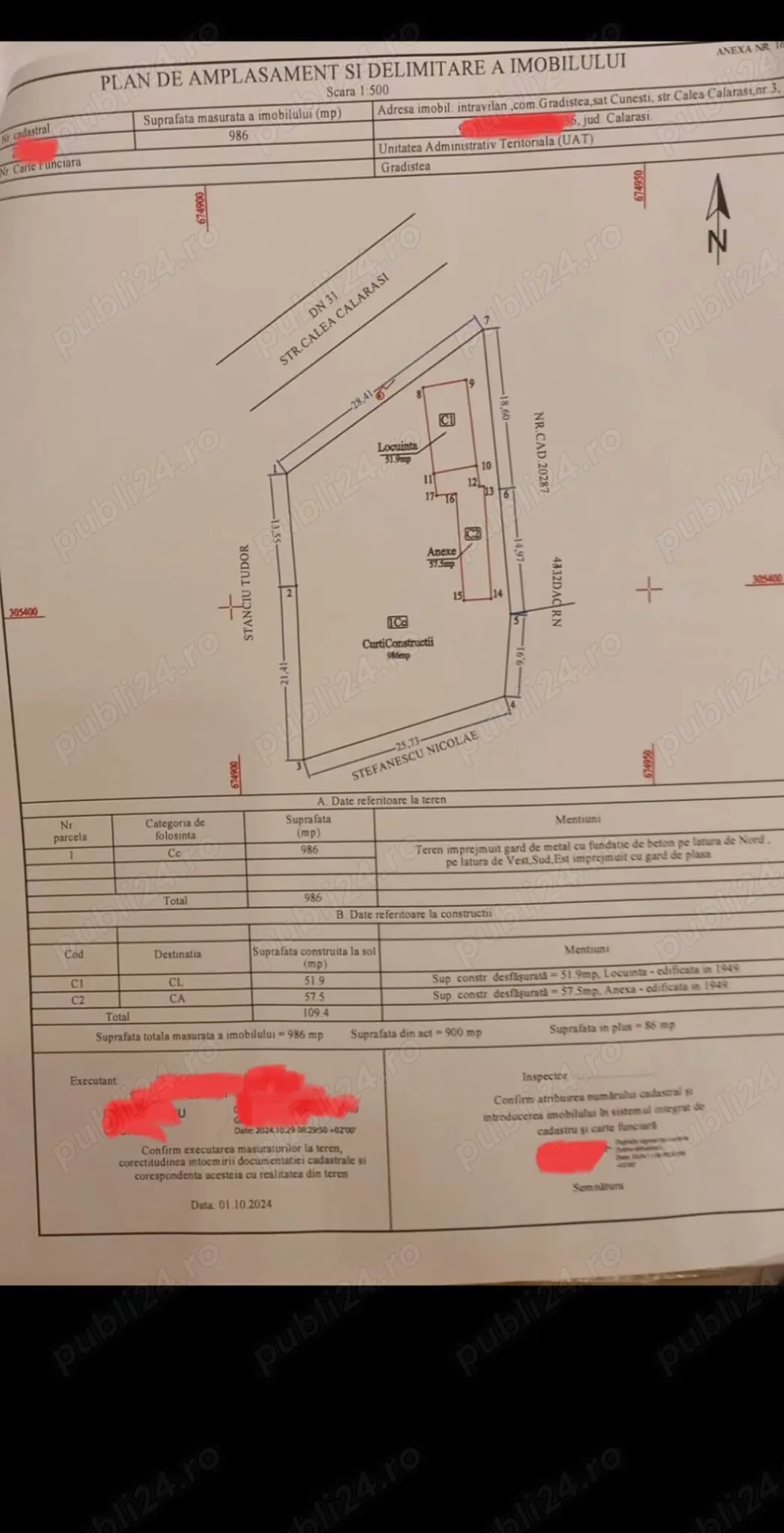 Teren intravilan Sat Cunesti ,Călărași
