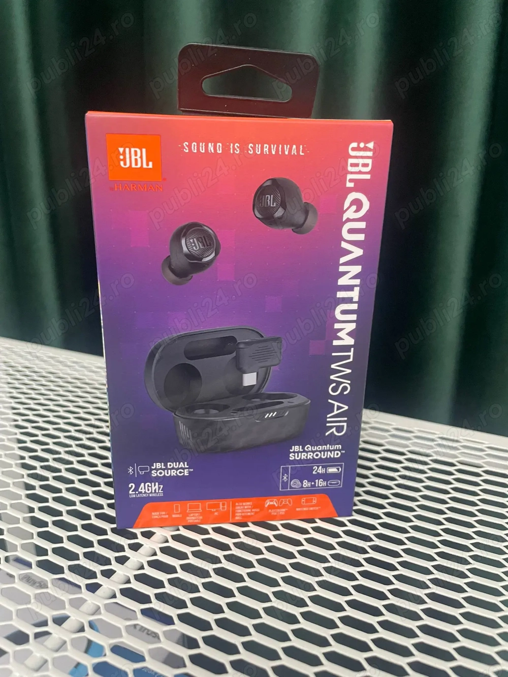 Casti JBL Quantum TWS Air, wireless, dual source, negru