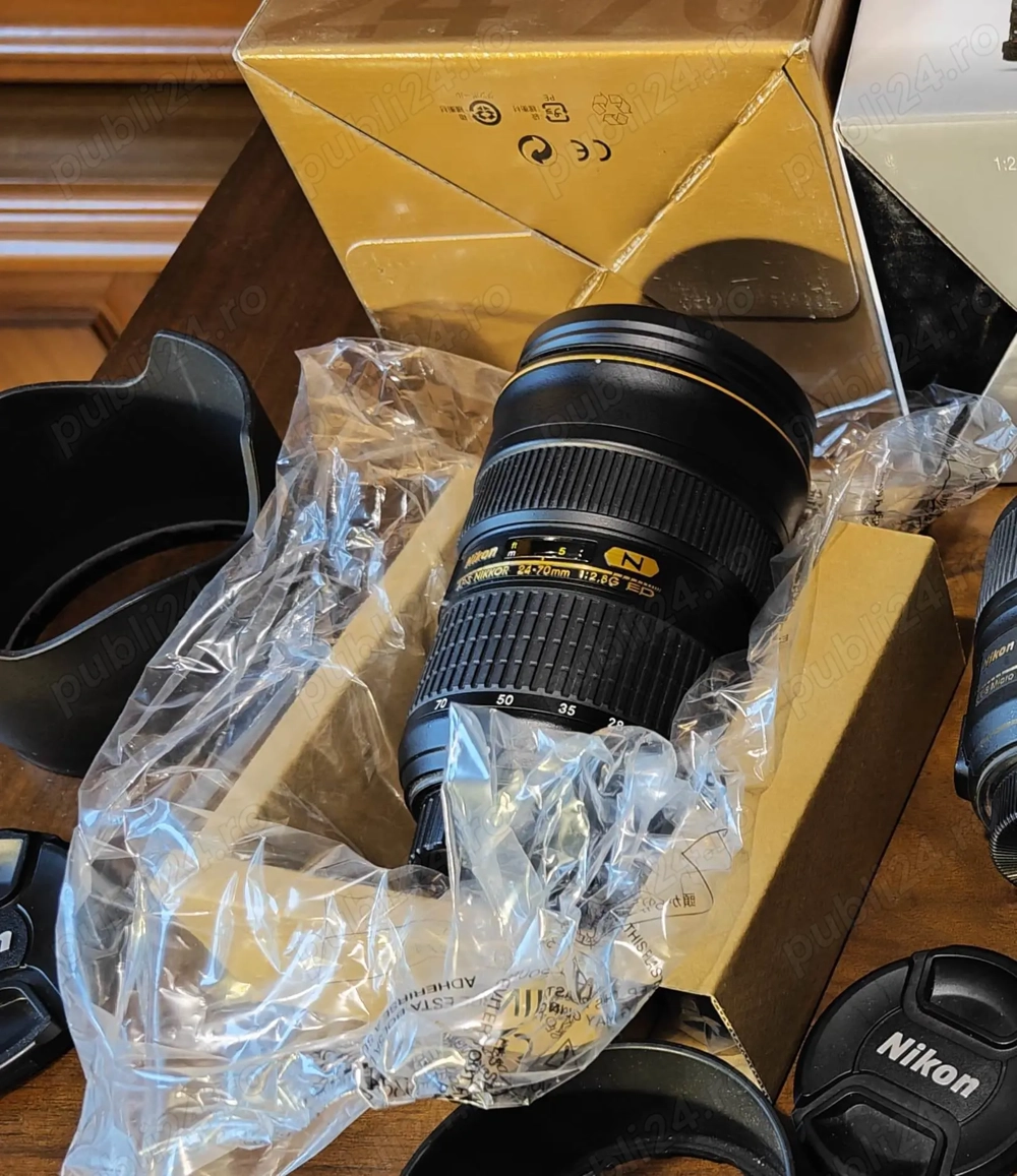  Nikon 24-70mm f 2.8G ED AF-S si 70-200 VR nanocrystal ca nou, foarte puțin folosit