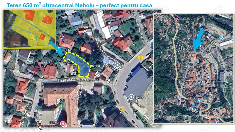 Teren 650 m   ultracentral Nehoiu - perfect pentru casa