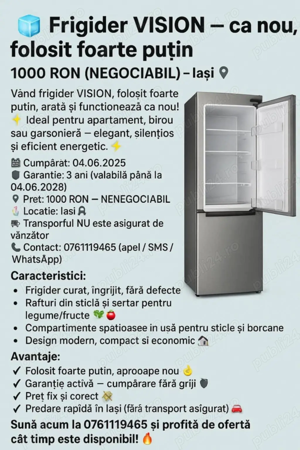 Frigider ca nou  | 1000 lei | Funcționează perfect  