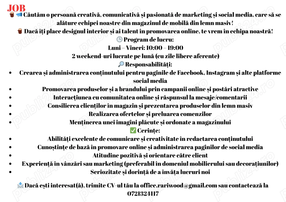 Angajare lucrator comercial