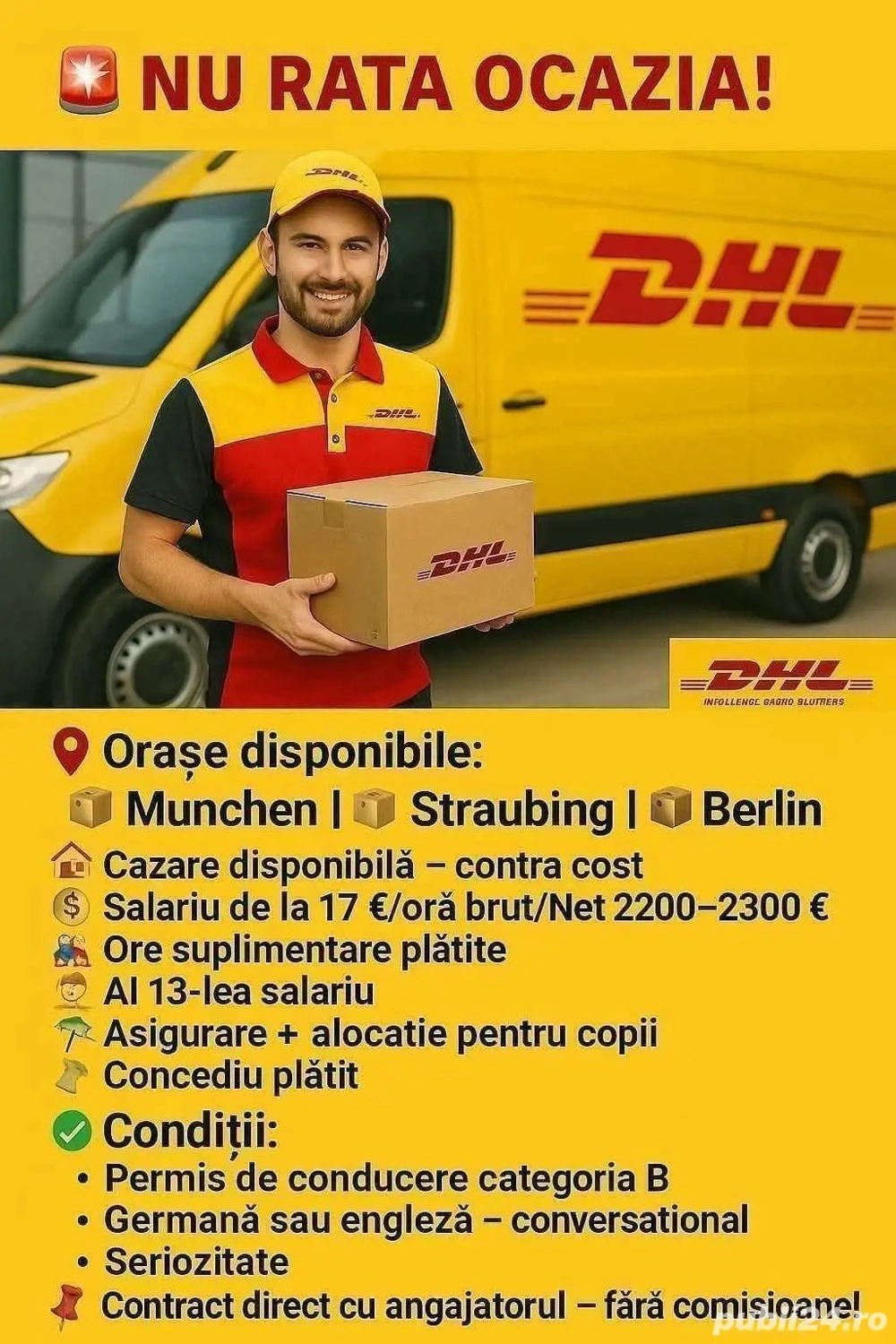 Locuri de muncă in Germania,sofer categoria B,fără lb străină 