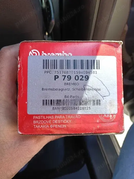 Plăcuțe frână spate Brembo P79 029 NOI, originale, senzor uzură inclus