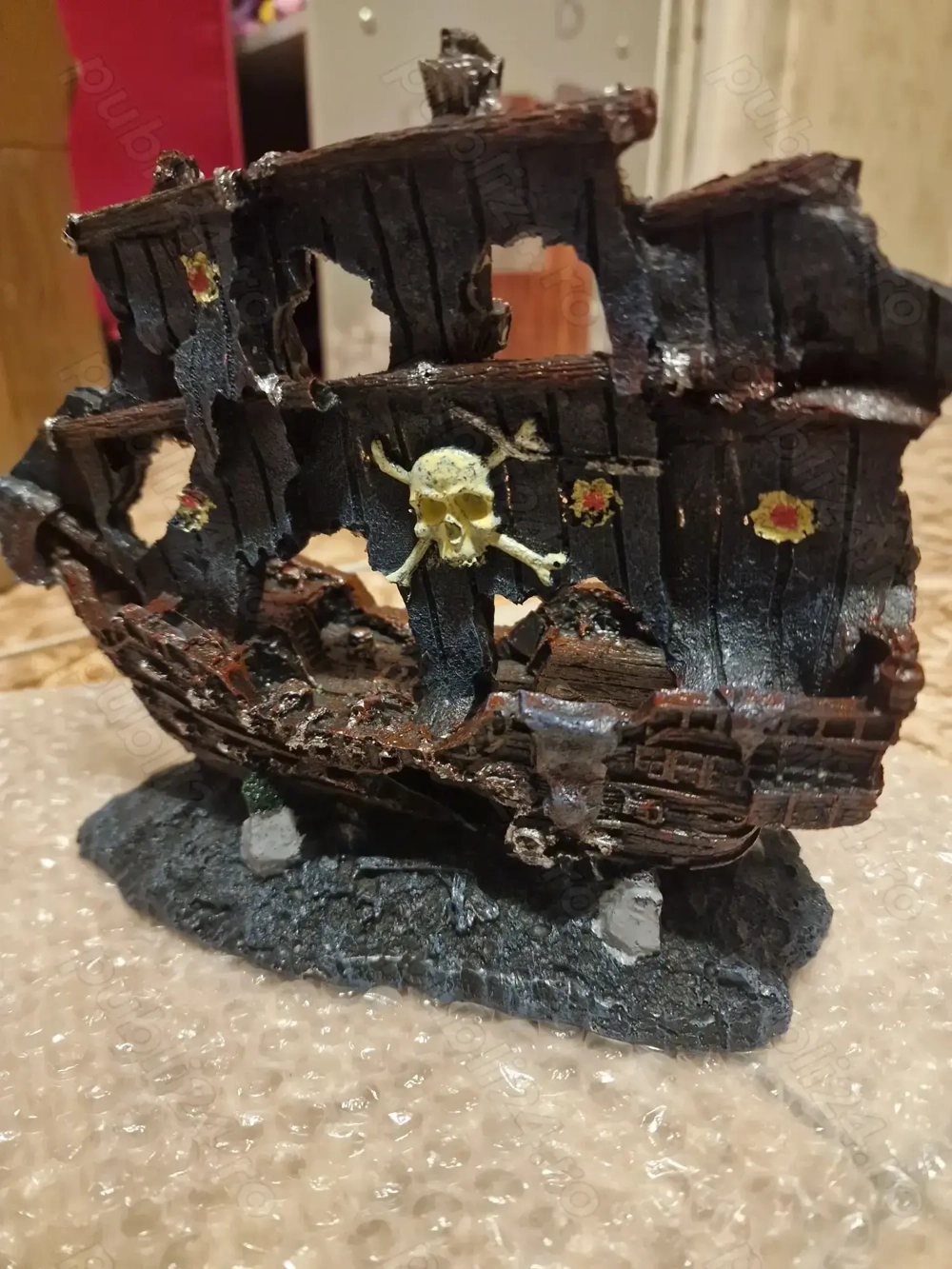 Corabie pirati, epava, acvariu 18 cm Nou Nefolosita