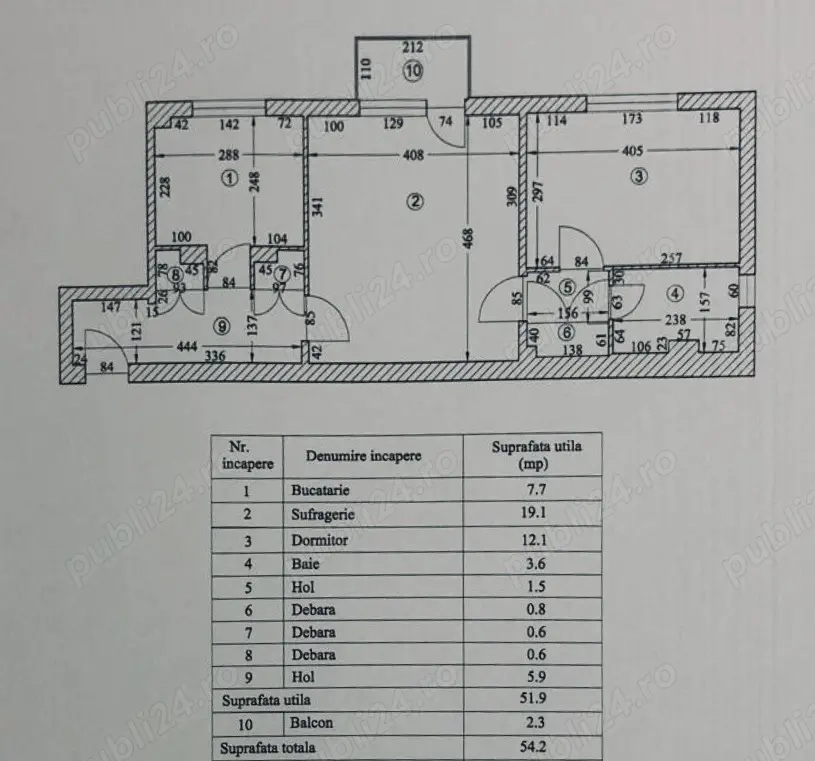 Vand apartament cu 2 camere Rovine