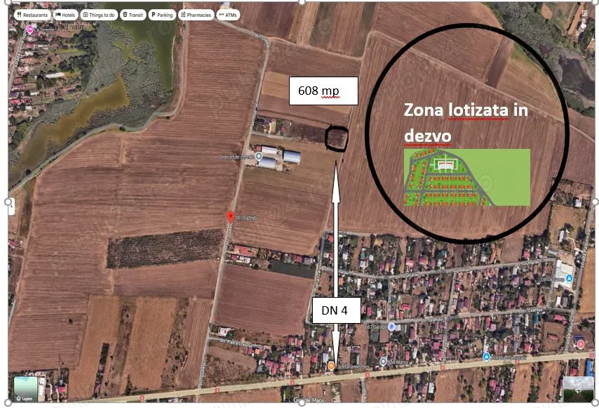 Teren intravilan de vanzare Frumusani 608 mp 