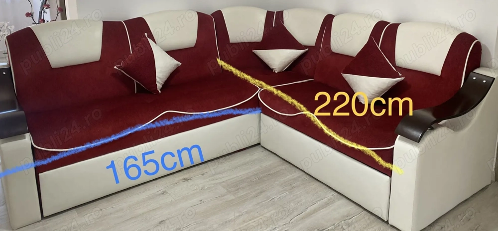 Colțar extensibil cu ladă de depozitare   stare excelentă 