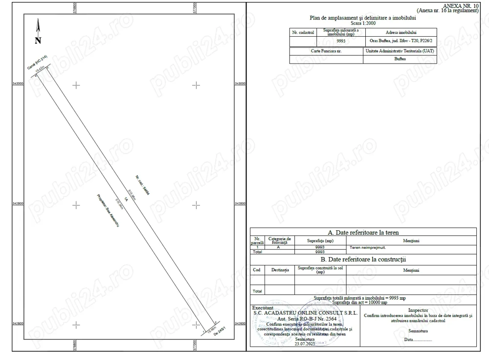 Teren intravilan Buftea 
