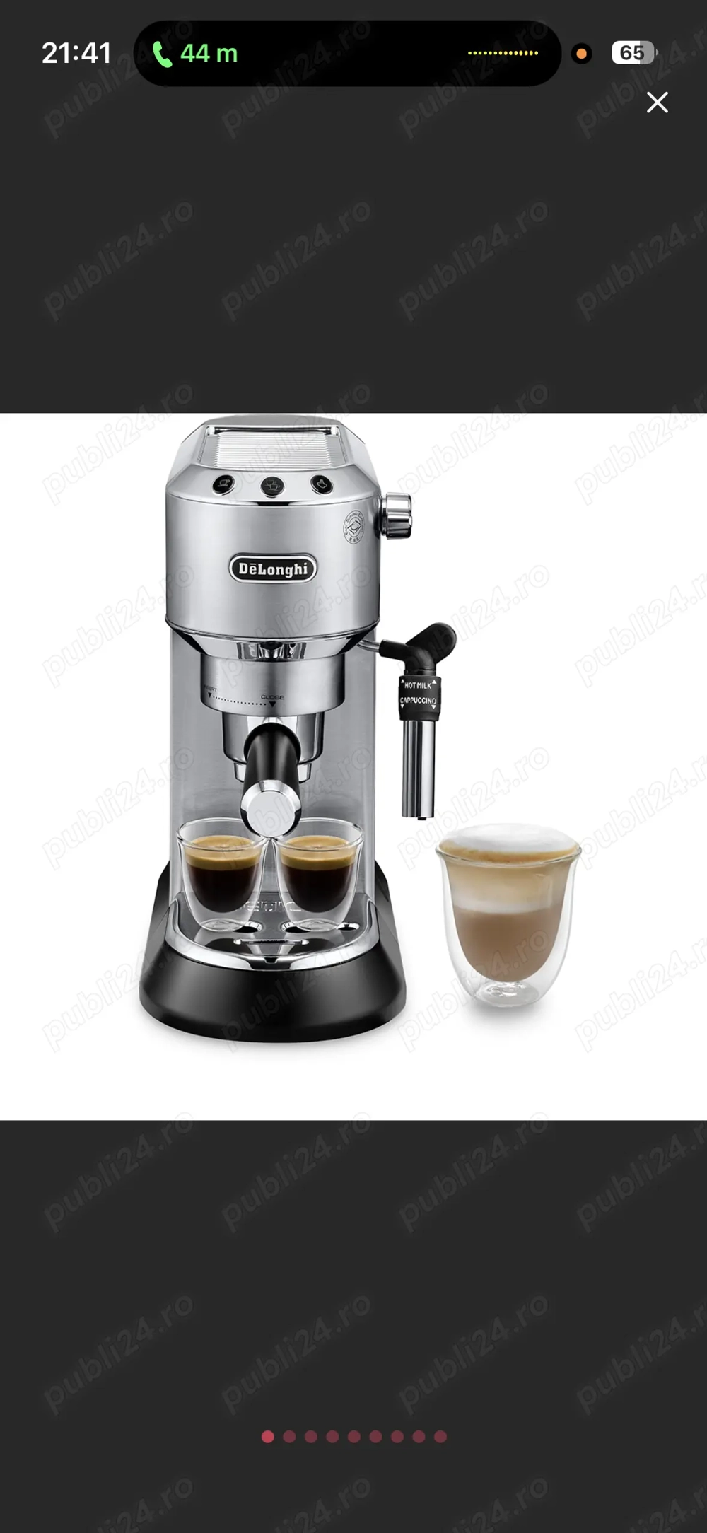 Espressor manual DELONGHI Dedica Style EC685.M, 1.1l, 1300W, 15 bar, sistem Cappuccino, argintiu-neg
