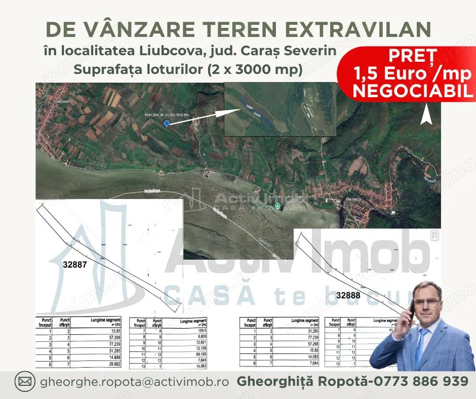 Teren extravilan 3.000 mp – Liubcova, in Liubcova zona Slatina (Clisura Dunarii)