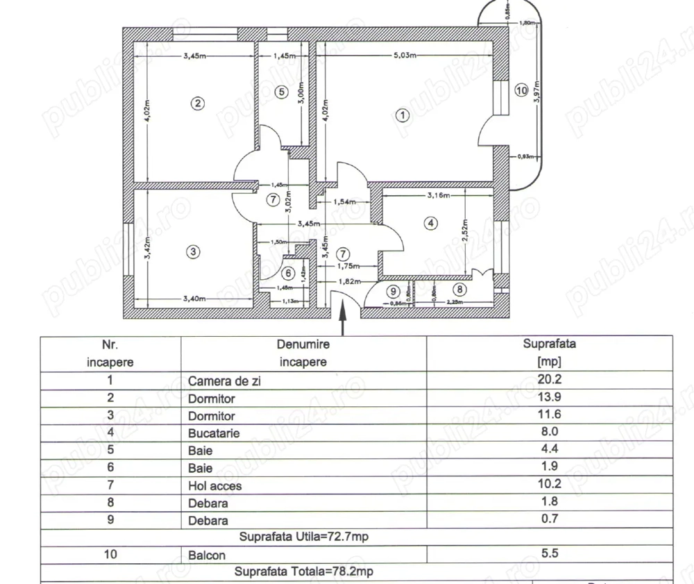 3camere Gavana3 etaj2 din 8  80mp  spitalul judetean 109000euro